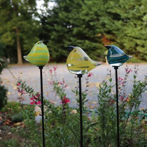 Glass Hen Backyard Stake